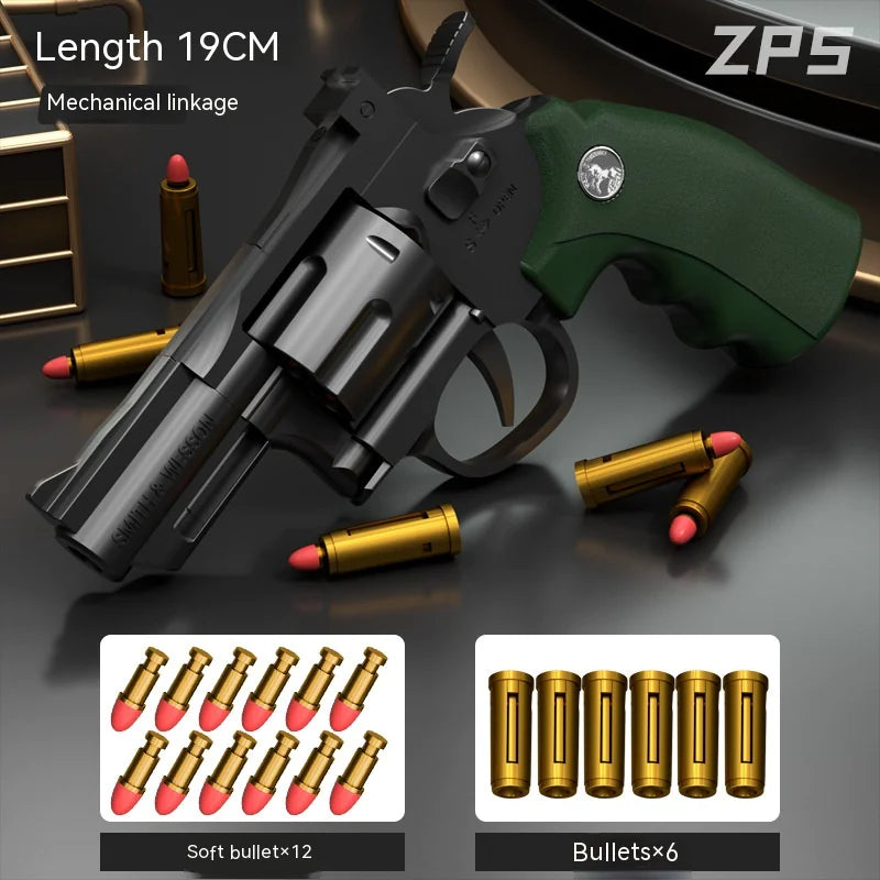 Children's Left-Wheel Soft Bullet Toy Pistol